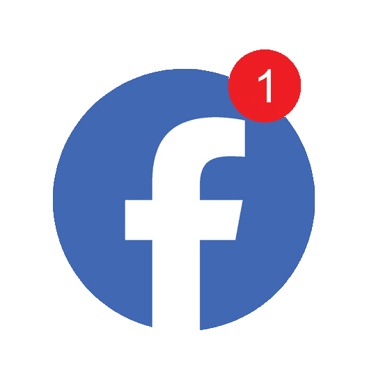 Facebook icon with notification.