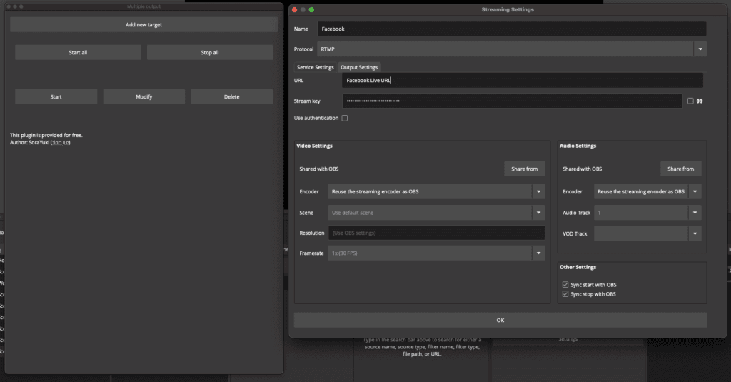 OBS Multistream Options